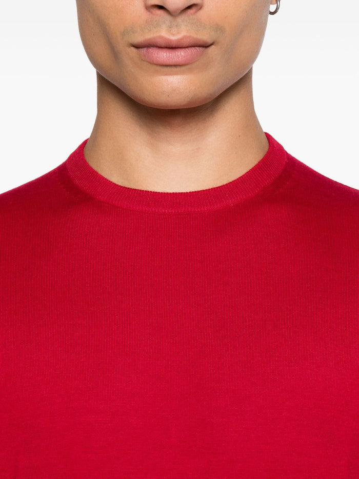 Dellaciana Herren-Pullover mit Rundhalsausschnitt in Rot 4