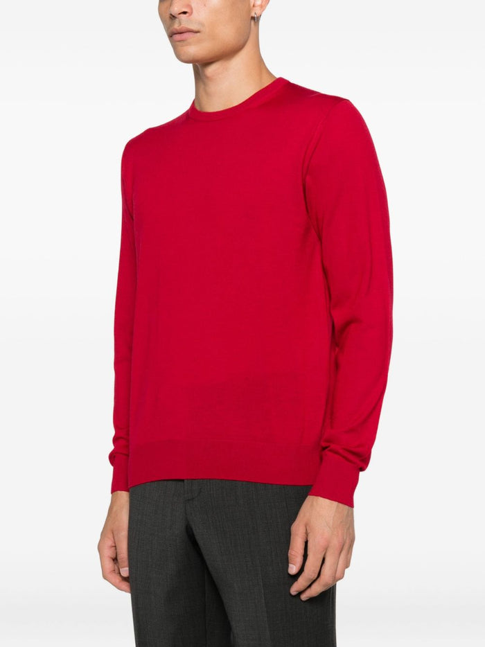 Dellaciana Herren-Pullover mit Rundhalsausschnitt in Rot 1