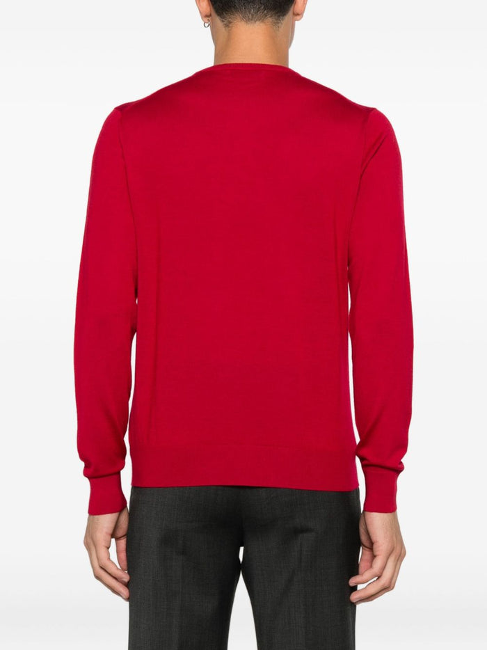 Dellaciana Herren-Pullover mit Rundhalsausschnitt in Rot 3