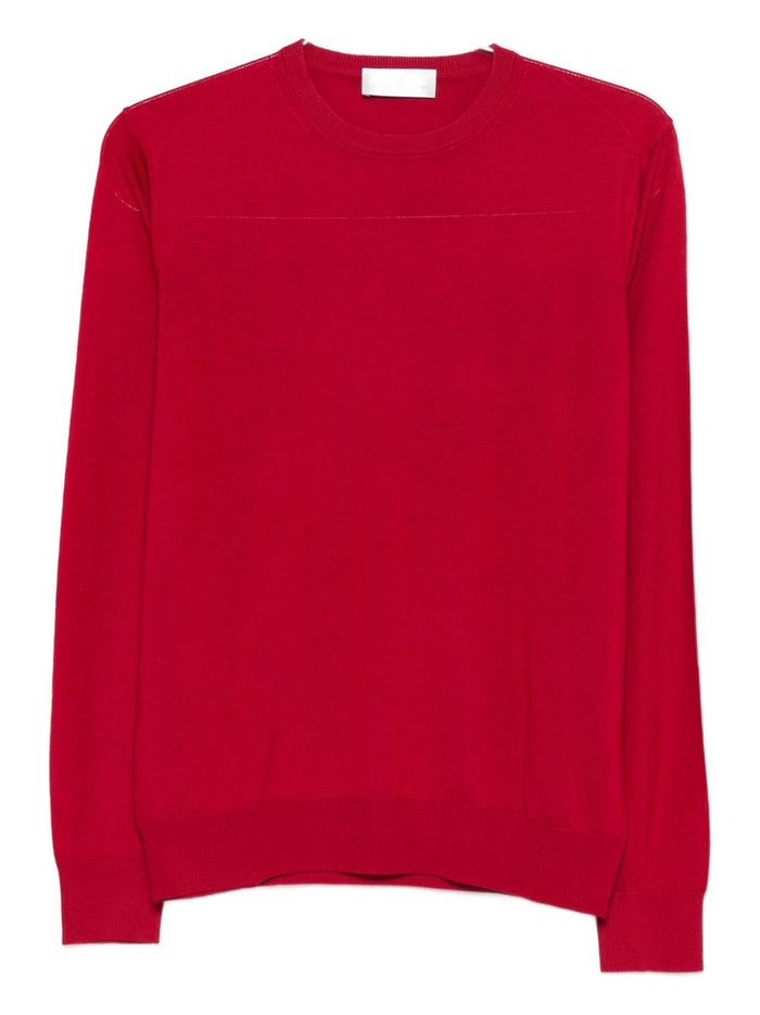 Dellaciana Herren-Pullover mit Rundhalsausschnitt in Rot 5