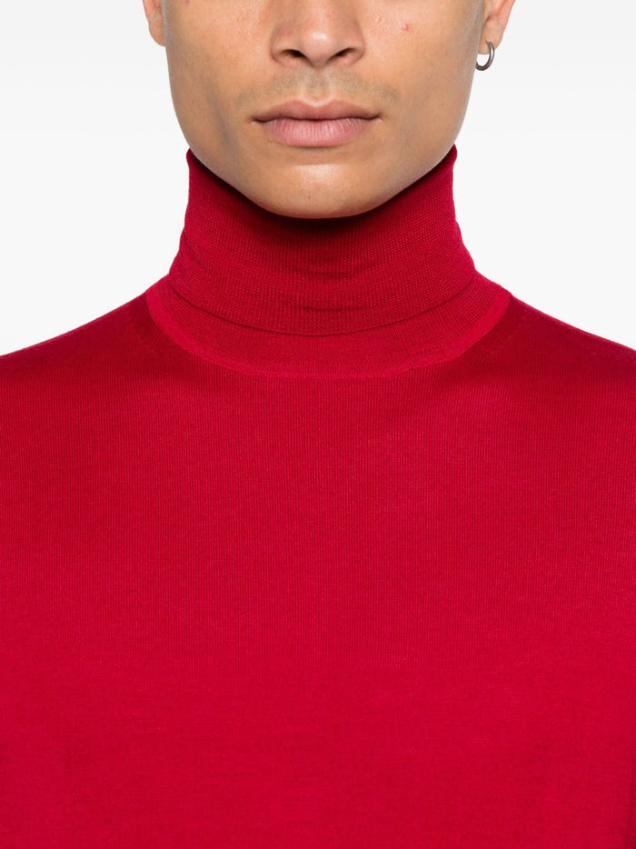 Dellaciana Herren Rollkragenpullover in rot 4