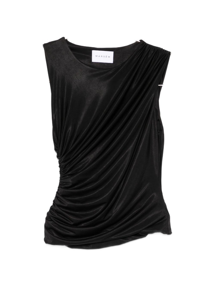 Marsem Top Drappeggiato Donna Nero 5