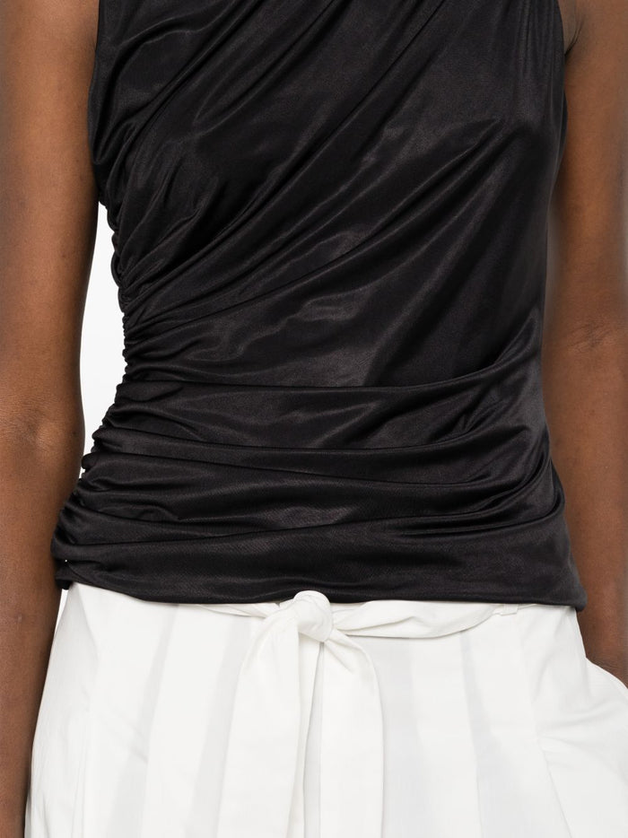 Marsem Top Drappeggiato Donna Nero 4