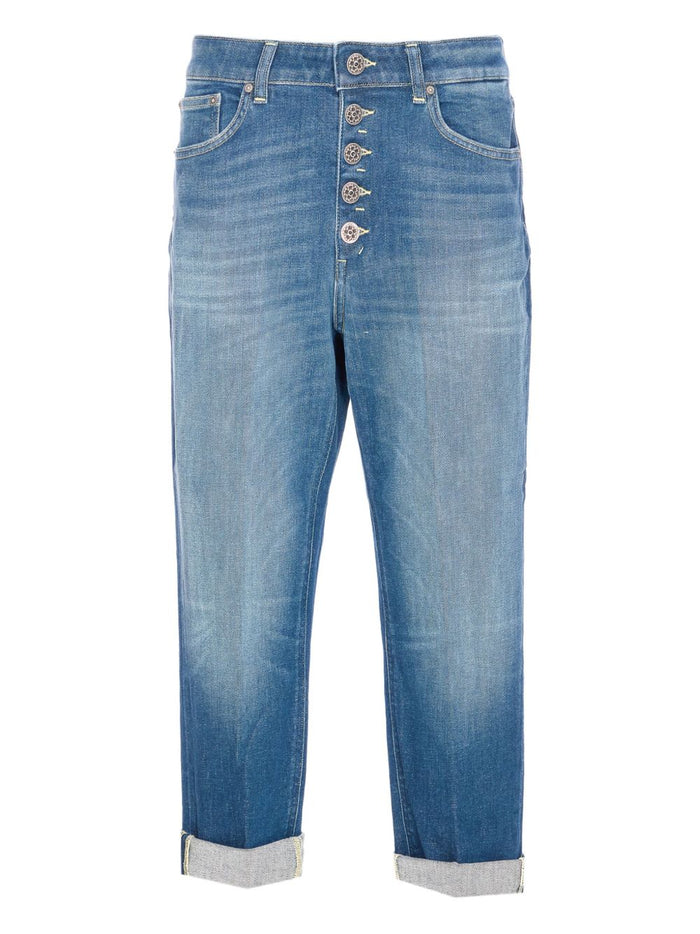 Dondup Jeans Blu Donna Bottoni Frontali 1