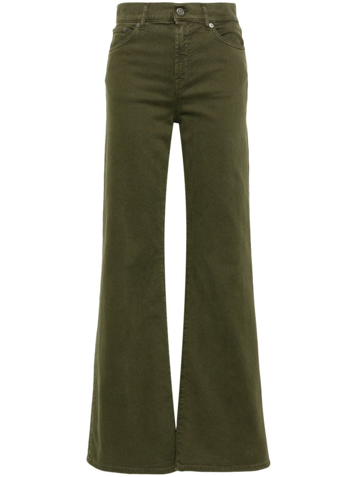 Dondup Jeans Verde Donna Svasato 5