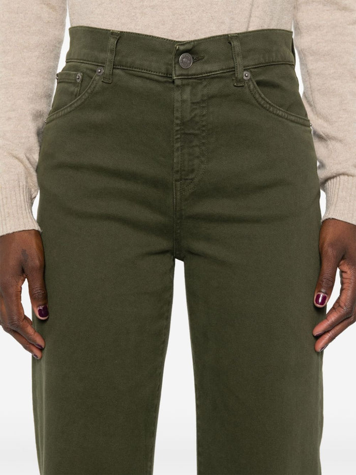 Dondup Jeans Verde Donna Svasato 4