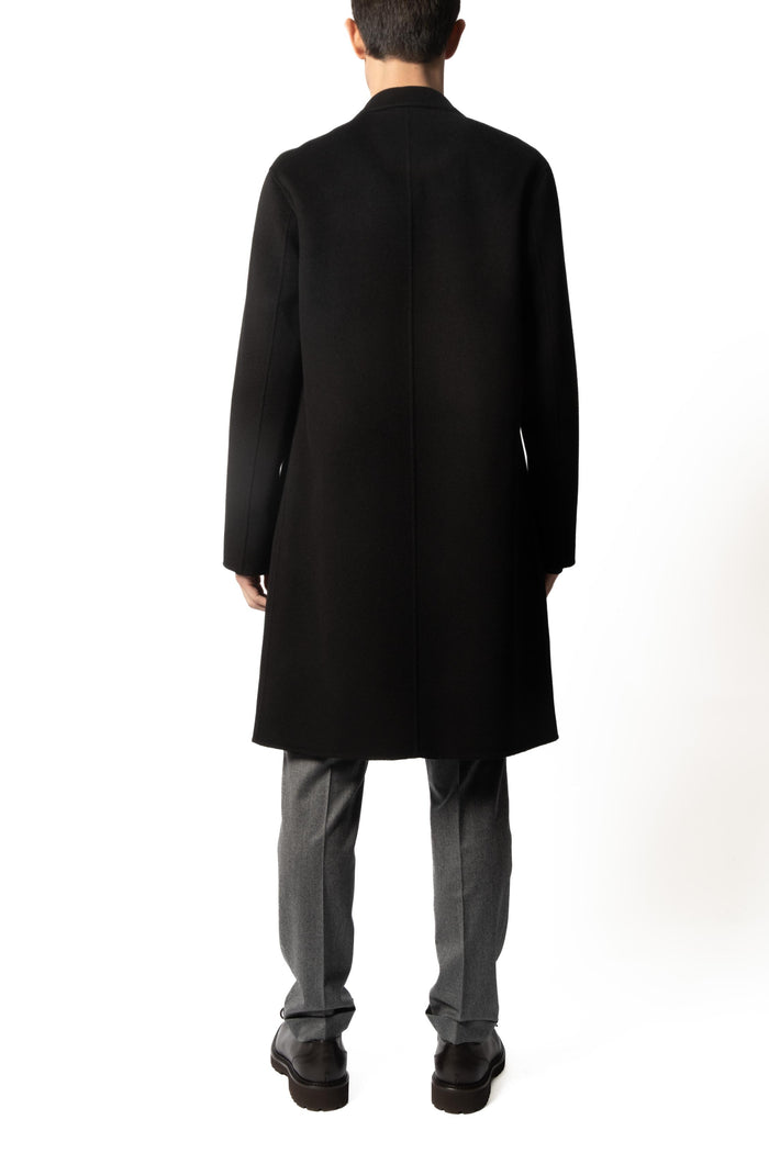 Amaranto Cappotto Nero Uomo Monopetto Slim 3