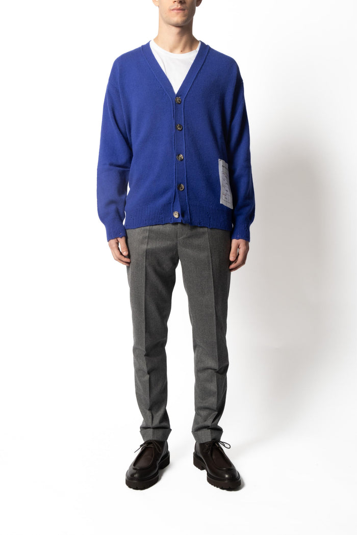 Amaranto Cardigan Blu Uomo con Bottoni 1