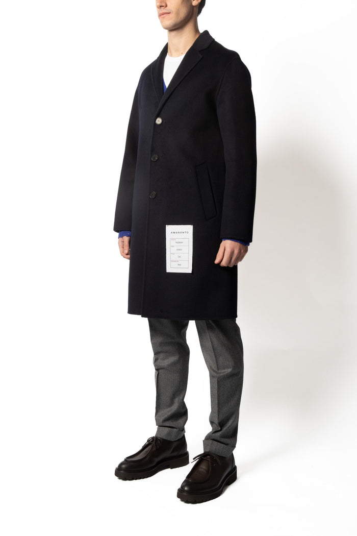 Amaranto Cappotto Blu Uomo Monopetto Slim 2
