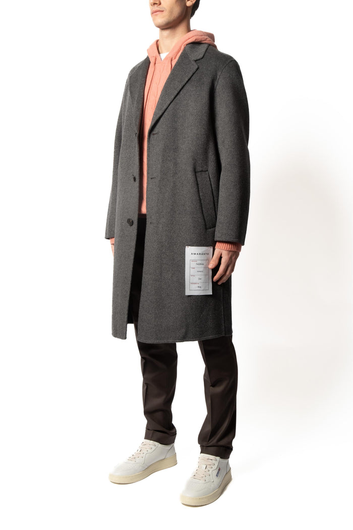 Amaranto Cappotto Grigio Uomo Over 2