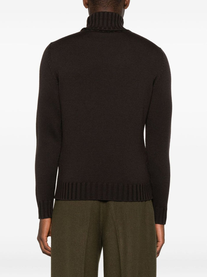 Filippo De Laurentis Maglia Marrone Uomo Collo Alto 3