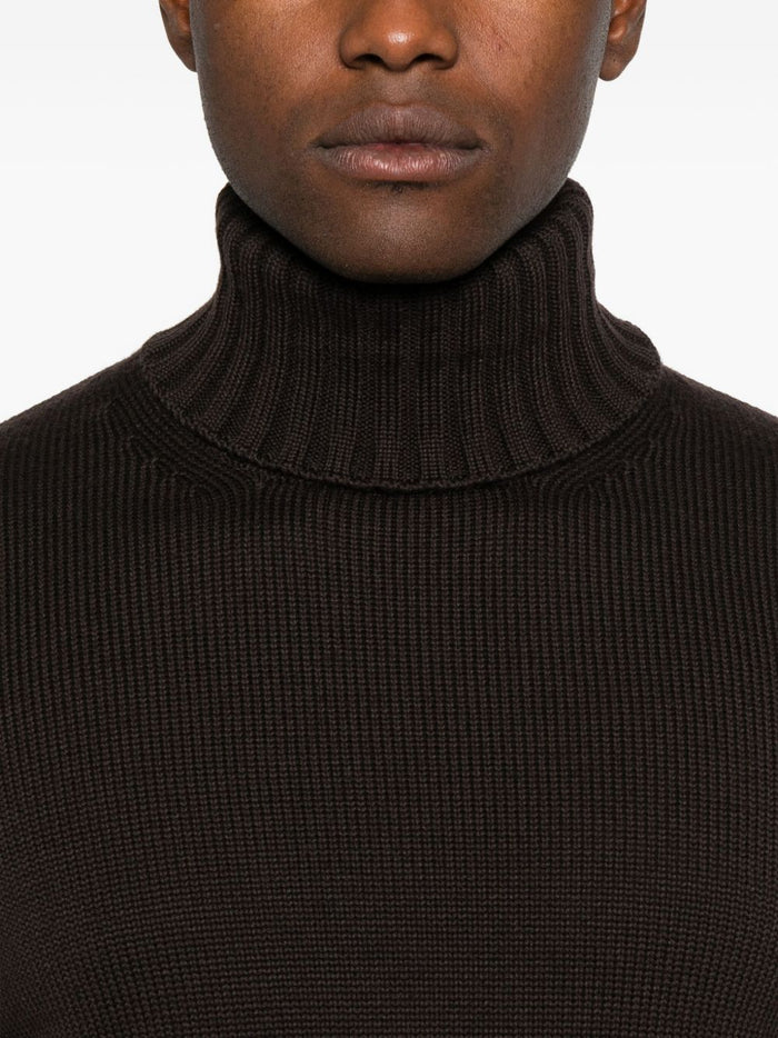 Filippo De Laurentis Maglia Marrone Uomo Collo Alto 4