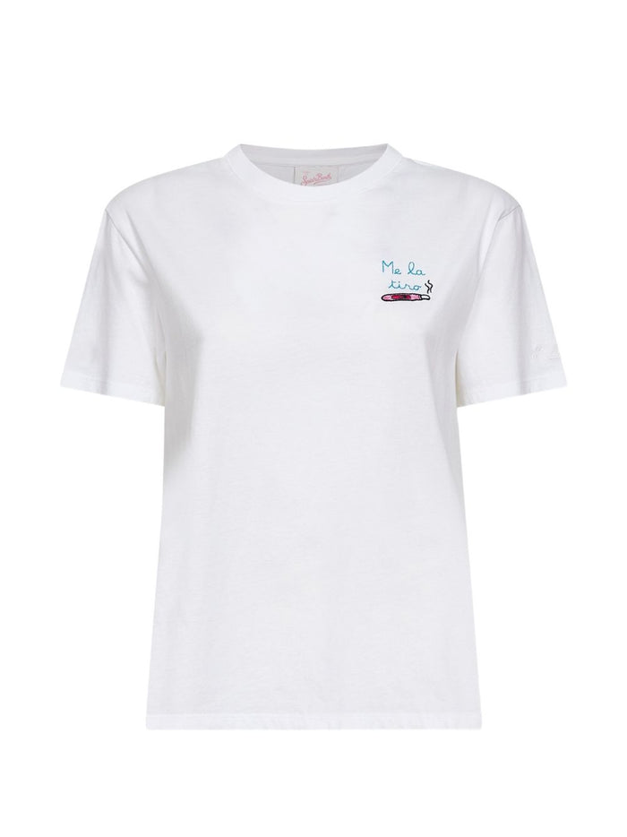 Mc2 Saint Barth T-shirt Me La Tiro Donna Bianco 1