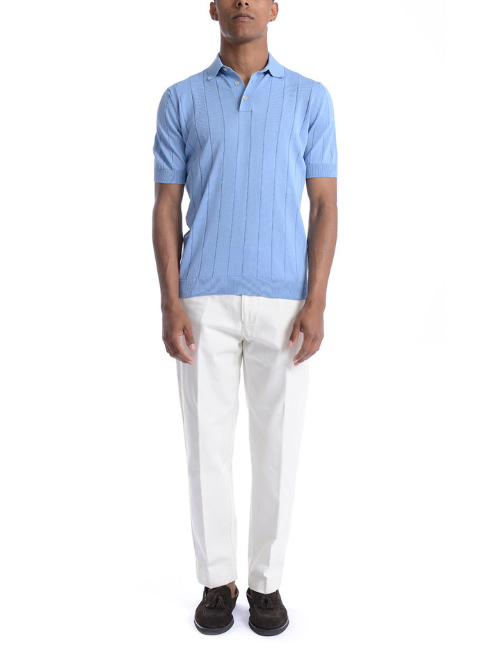 Filippo De Laurentis Uomo Polo Azzurro a Coste 2