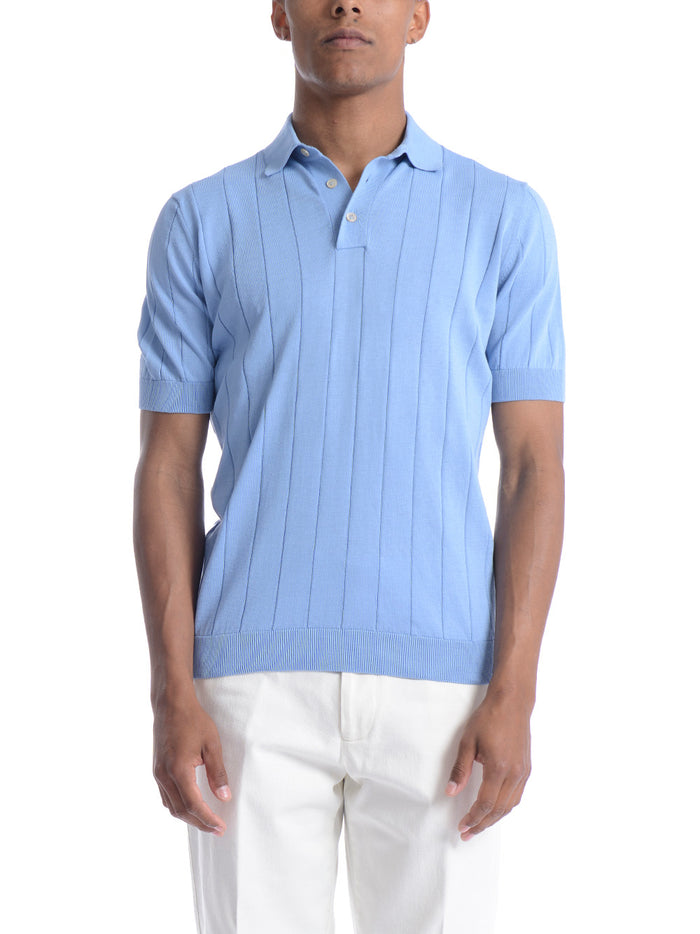 Filippo De Laurentis Uomo Polo Azzurro a Coste 1