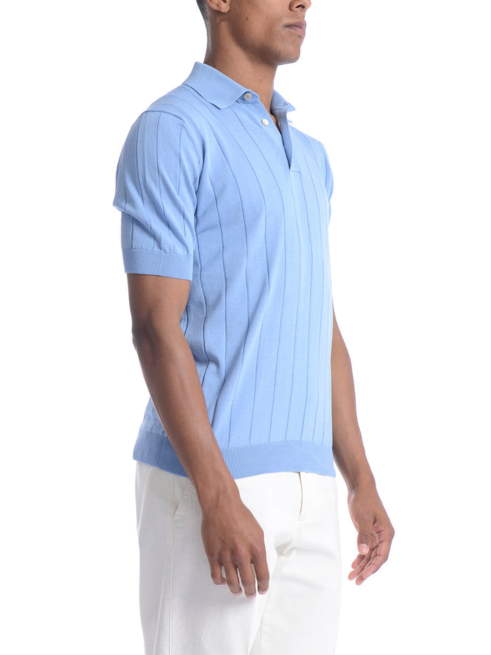 Filippo De Laurentis Uomo Polo Azzurro a Coste 3