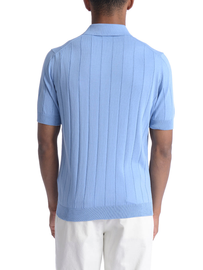 Filippo De Laurentis Uomo Polo Azzurro a Coste 4