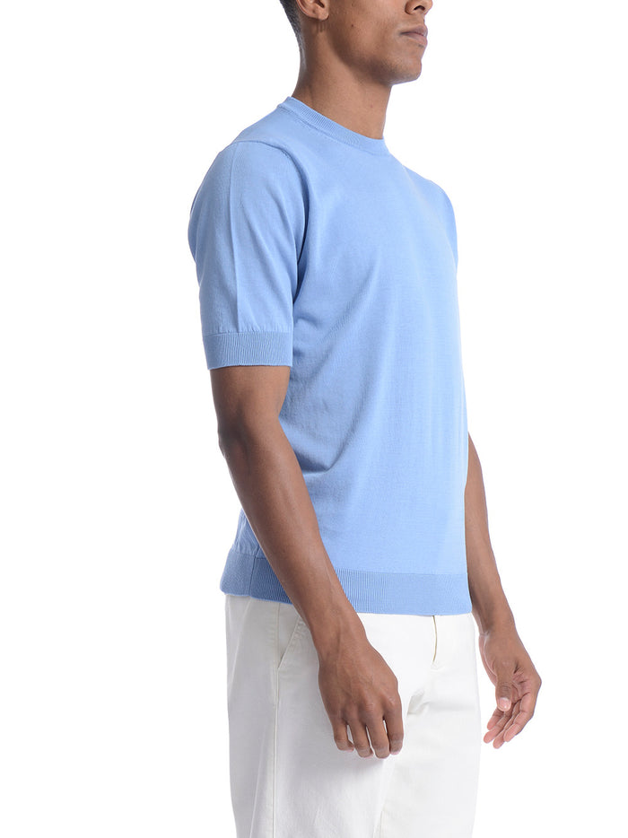 Filippo De Laurentis Uomo Maglia Azzurro Girocollo 3