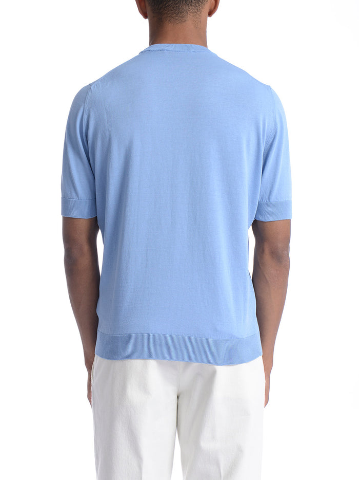 Filippo De Laurentis Uomo Maglia Azzurro Girocollo 4