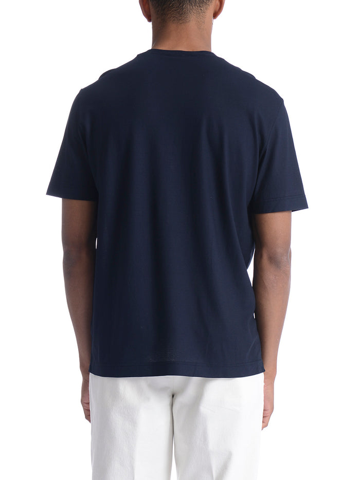 Filippo De Laurentis Uomo T-shirt Blu Crepe 4