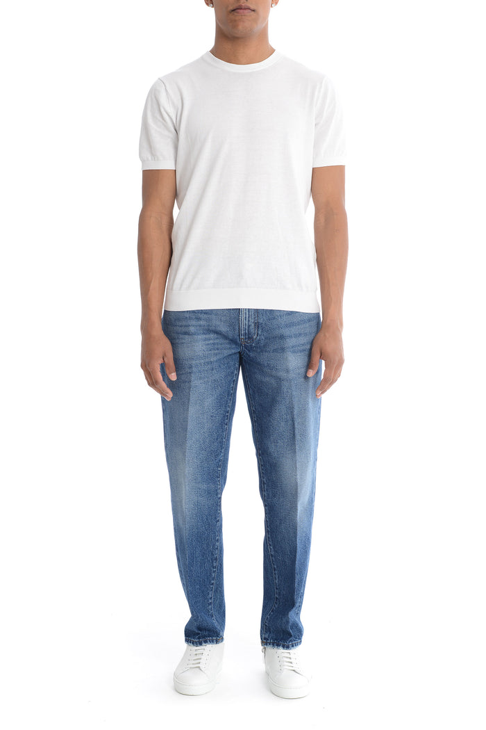 Kangra Herren-Strickpullover mit kurzen Ärmeln in Weiß 1