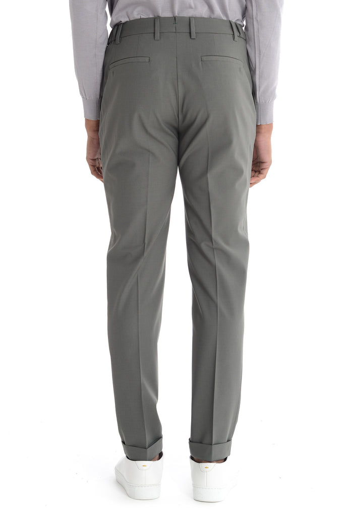 Berwich Men's Grey-Green Retro Trousers 3