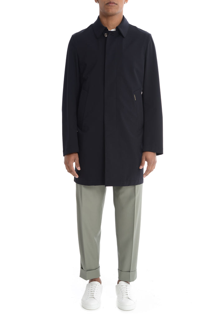 Montecore Trench Blu Uomo con Colletto 1