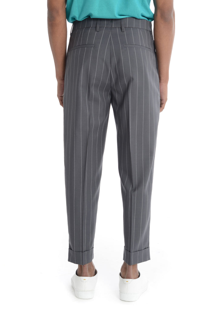 Berwich Pantalone Grigio Uomo Gessato Chiaia 3