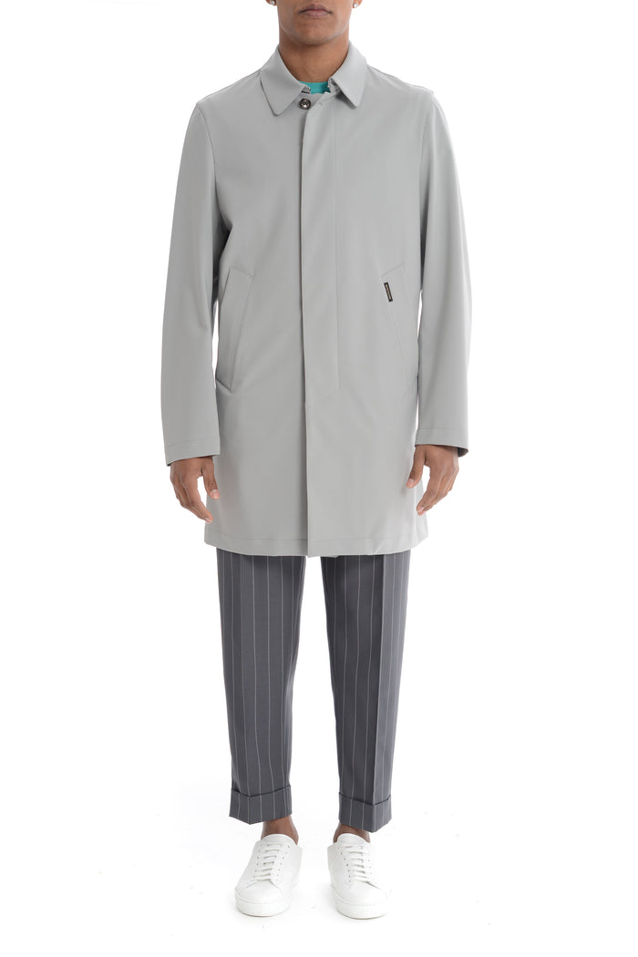 Montecore Trench Grigio Uomo con Colletto 1