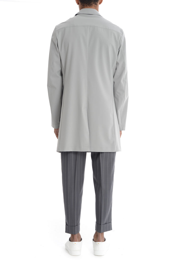 Montecore Trench Grigio Uomo con Colletto 3