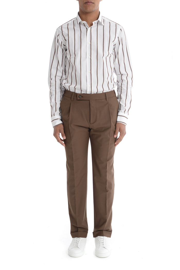 Berwich Men's Brown Trousers Retro 1