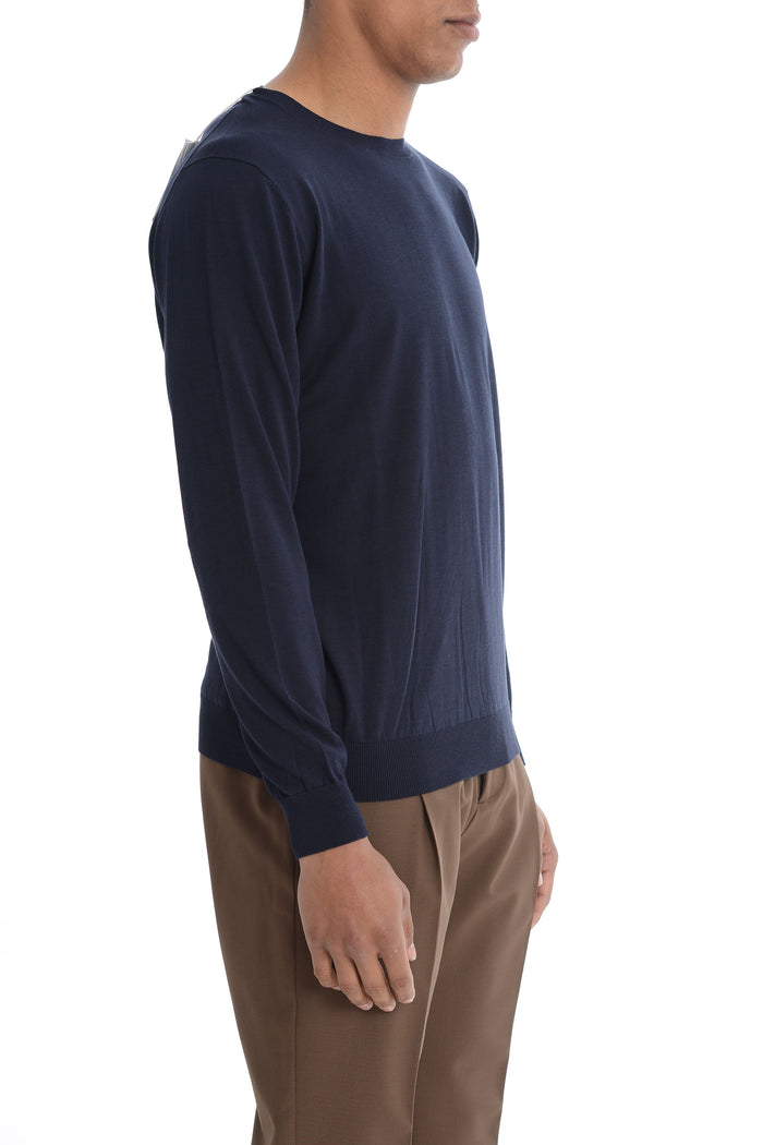 Kangra Maglia Blu Uomo Girocollo Maniche Lunghe 2