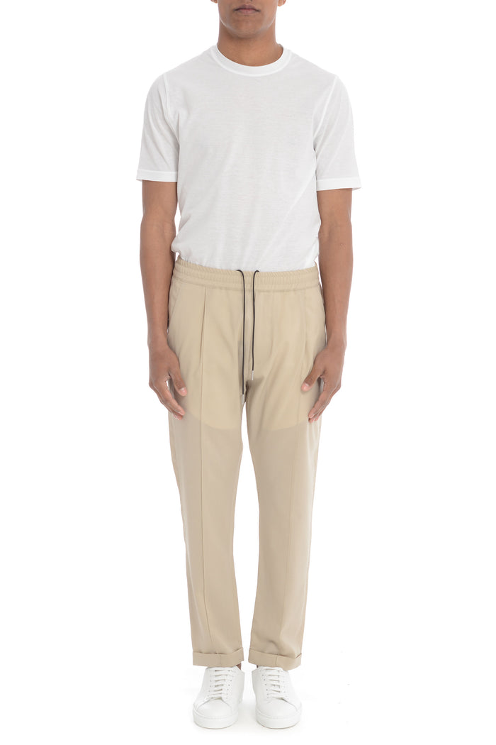 Low Brand Pantalone Beige Uomo con coulisse in vita 1