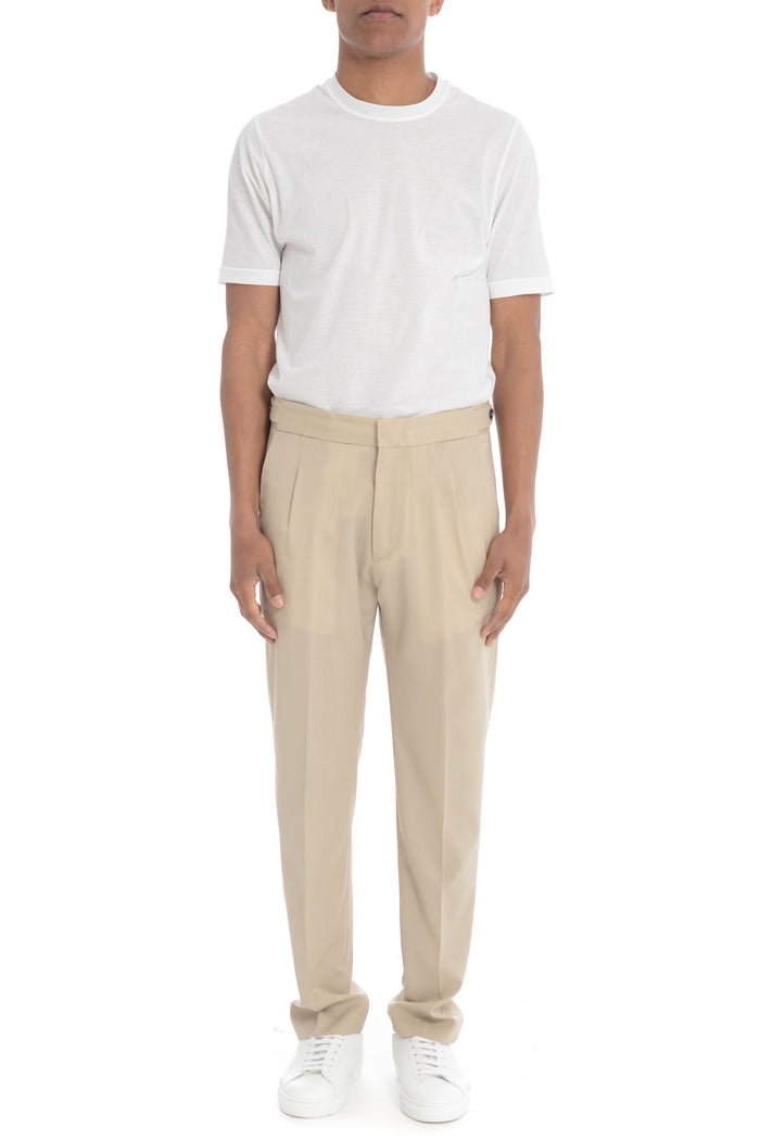 Low Brand Pantalone Beige Uomo chiusura nascosta 1