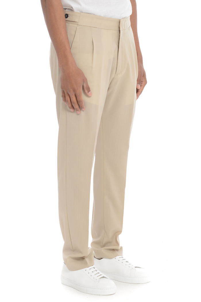 Low Brand Pantalone Beige Uomo chiusura nascosta 3