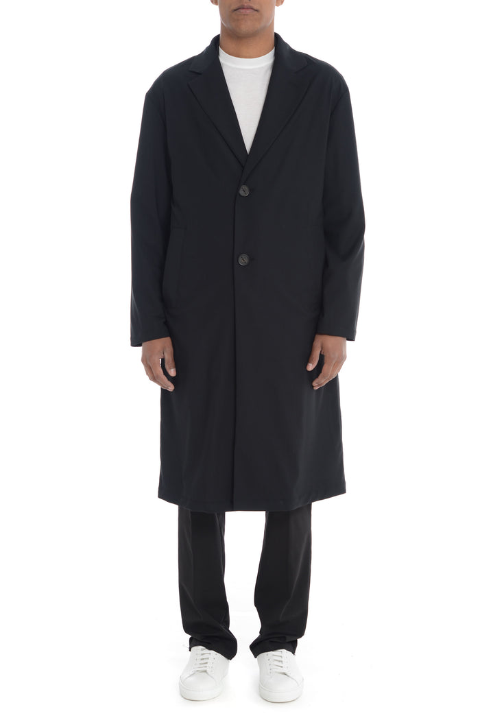 Hevo Men's Black Trench Coat Cisternino model 1