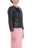 Bully Black Women's Leather Crew Neck Jacket 2