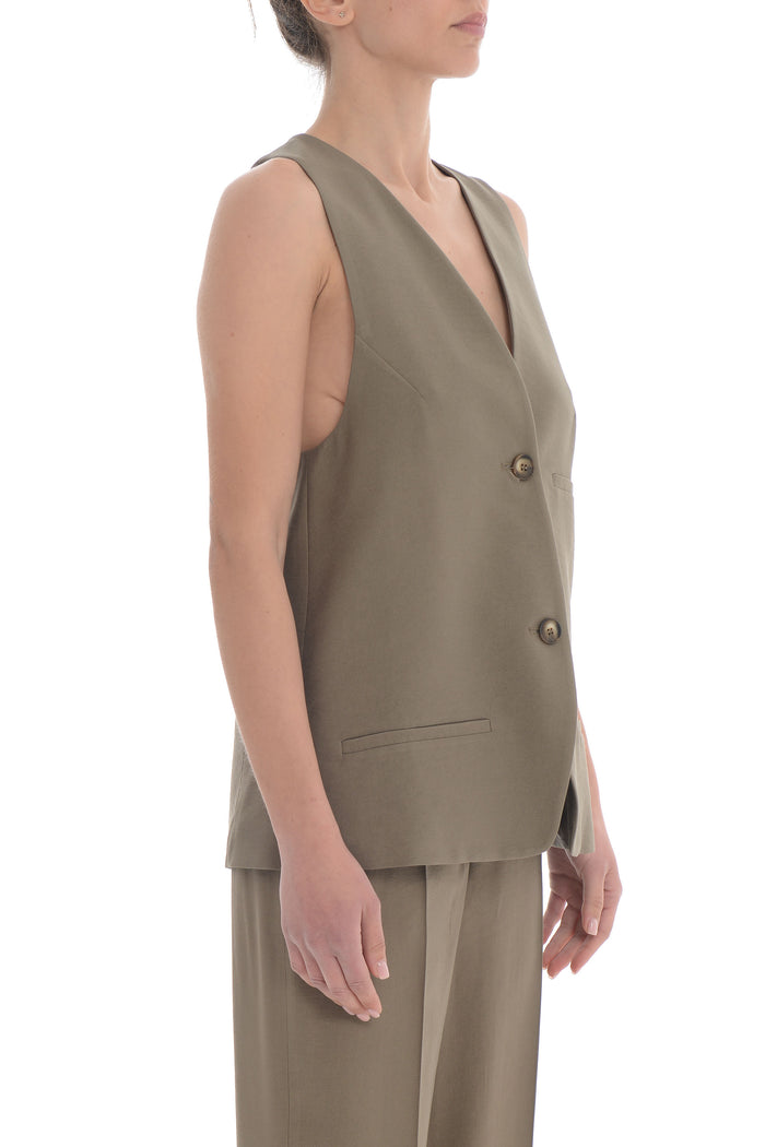 F.it Gilet Verde Donna monopetto 1