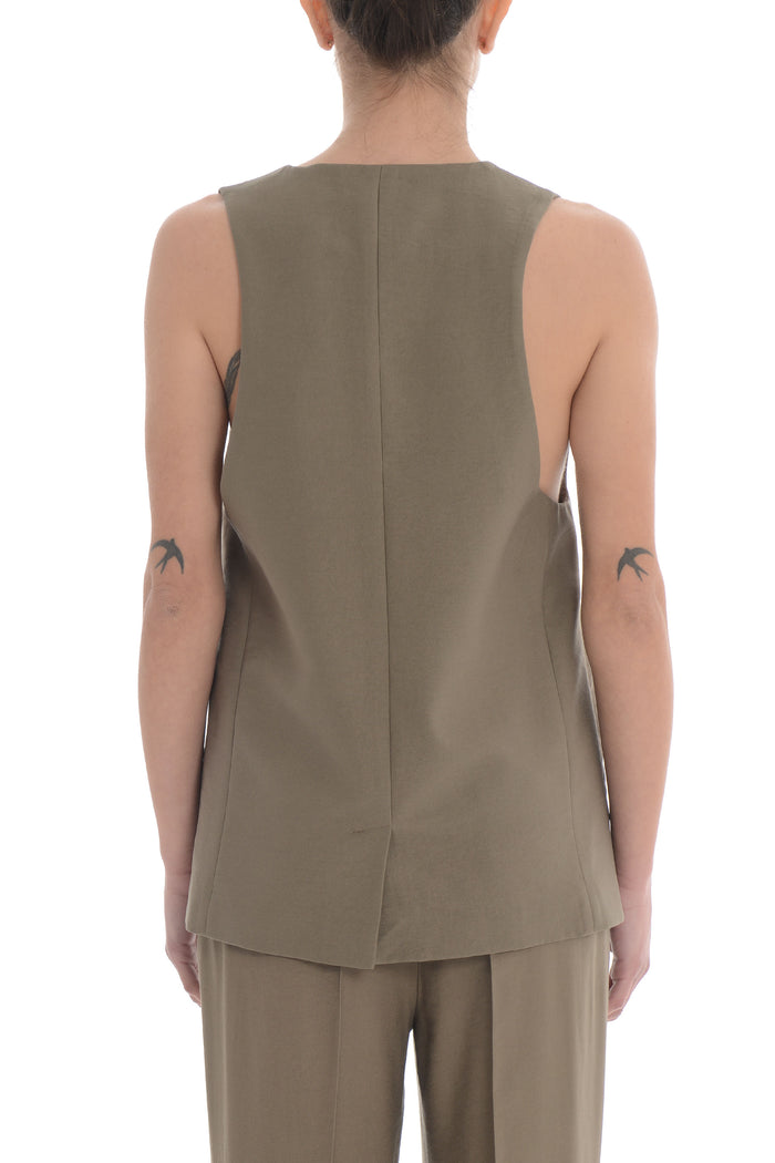 F.it Gilet Verde Donna monopetto 2