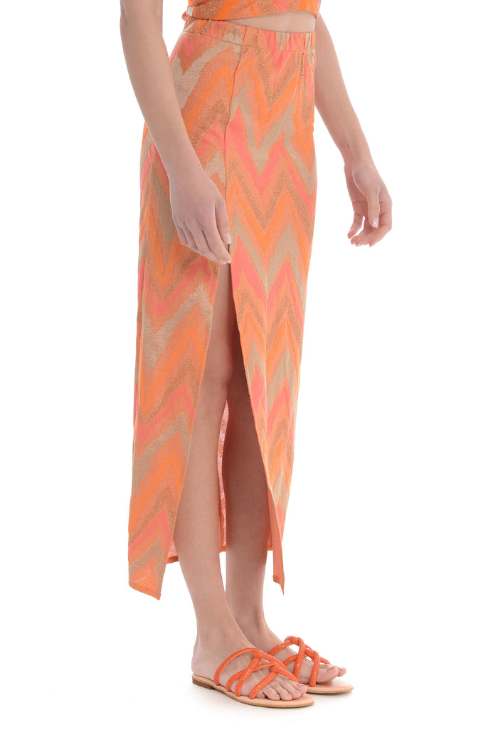 Cotazur Gonna Multicolore Donna Chevron Lurex 2