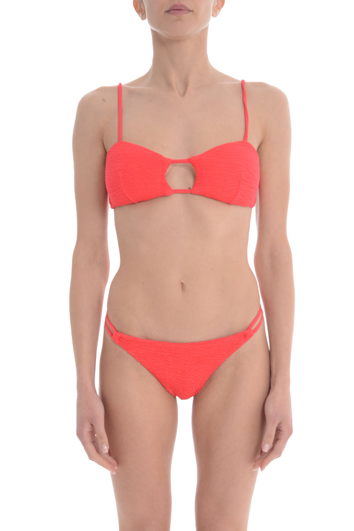 Cotazur Damen-Bikini mit Bullauge in der Mitte, rot 1