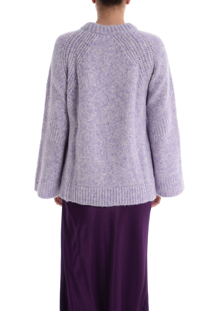 Solo Tre Women's Purple Crew Neck Sweater 3