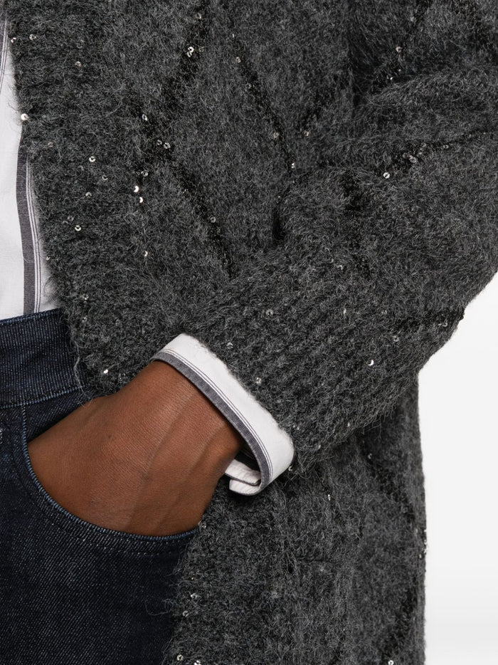 Paperlace Cardigan Grigio Donna 5