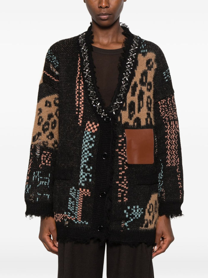 Paperlace Cardigan Nero Donna 2