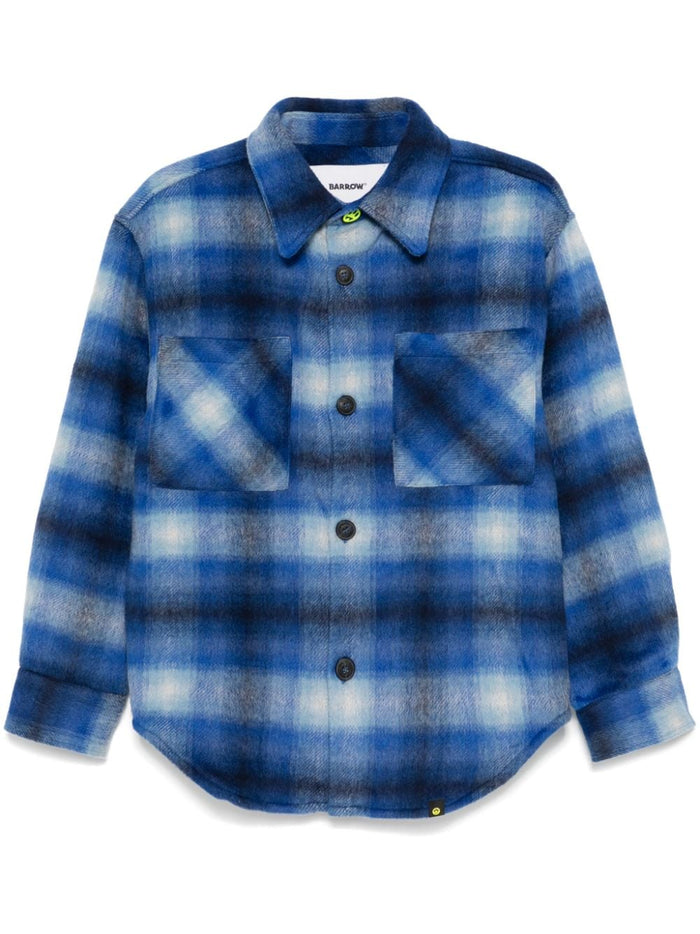 Barrow Unisex Blue Check Shirt Back Logo 6