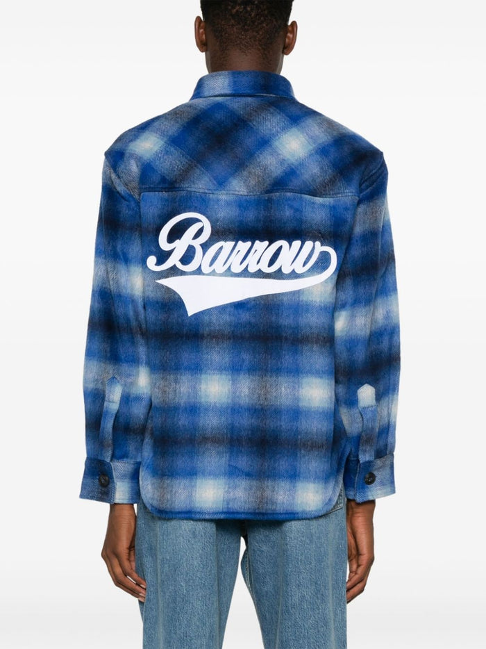 Barrow Unisex Blue Check Shirt Back Logo 3