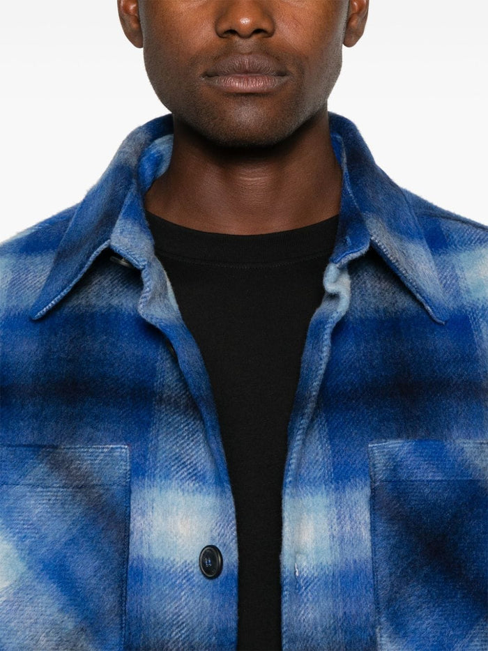 Barrow Unisex Blue Check Shirt Back Logo 4