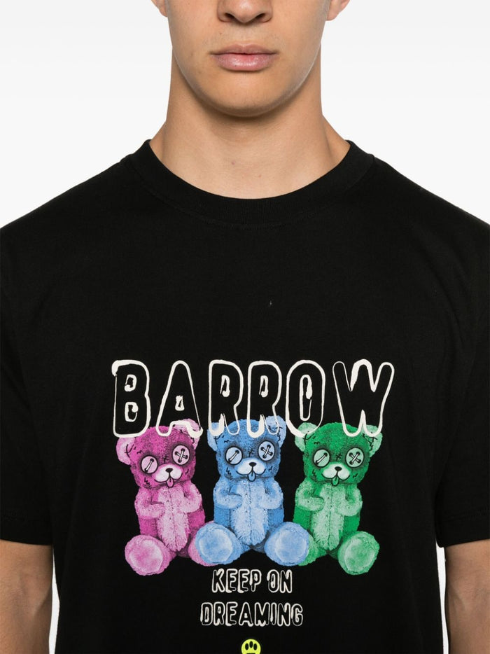 Barrow T-shirt Nero Unisex con stampa 3