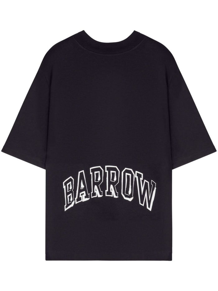 Barrow Black Unisex T-shirt with Smiley Face print 1