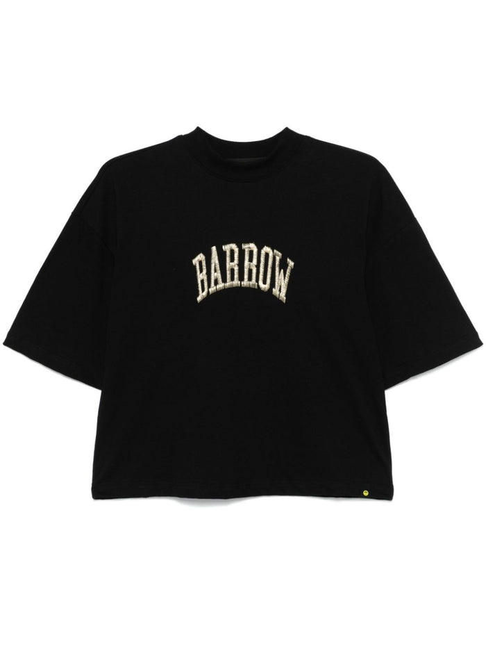 Barrow T-shirt Nero Donna ricamo Teddy Bear posteriore 3